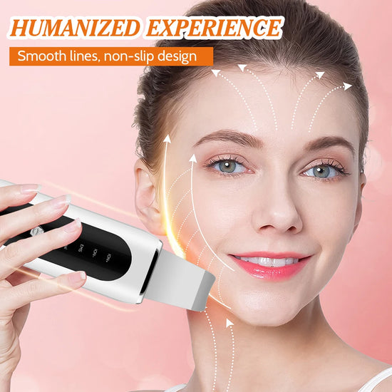 Ultrasonic Facial Skin Scrubber in Use